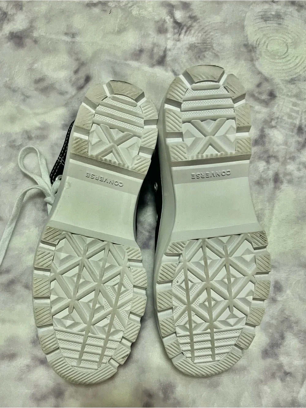 Converse Black and White Platform Lug-Sole High-Top Sneakers